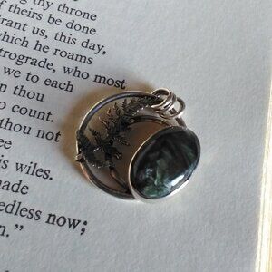 Fern and seraphinite pendant